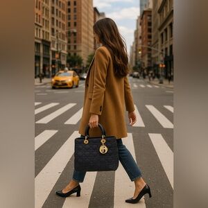 Christian Dior Vintage Lady Dior Bag Cannage Quilt Nylon Medium Price FIRM